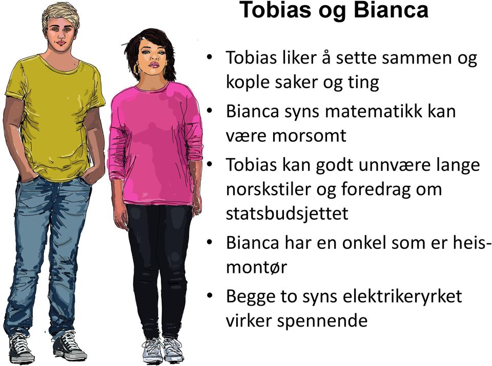 unnvære lange norskstiler og foredrag om statsbudsjettet Bianca