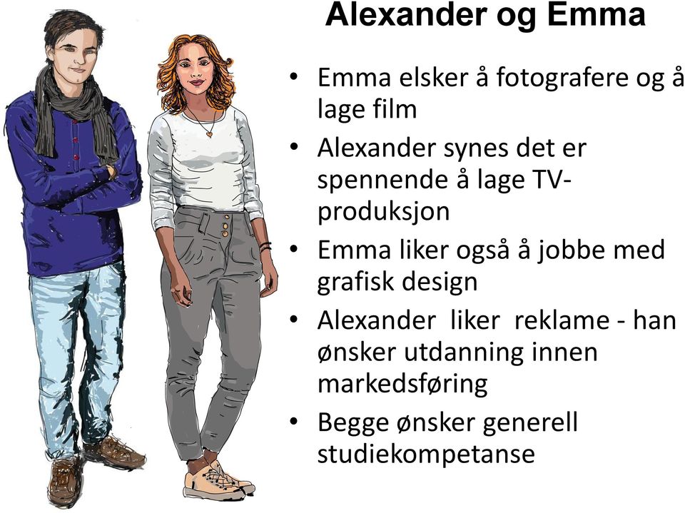 også å jobbe med grafisk design Alexander liker reklame - han