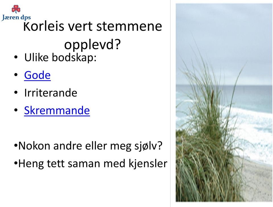 Skremmande Nokon andre eller meg