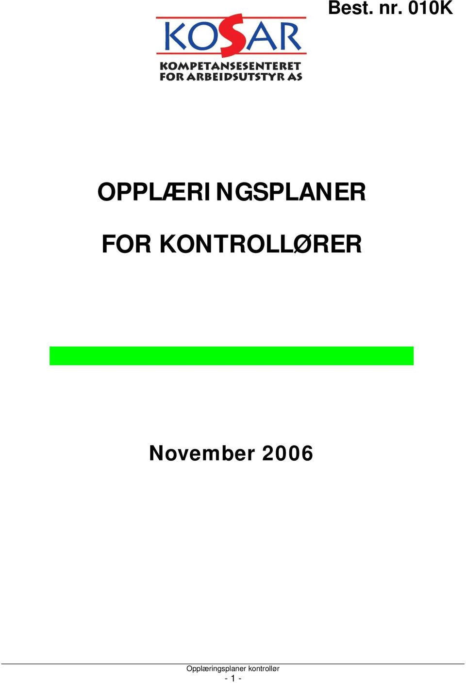 OPPLÆRINGSPLANER