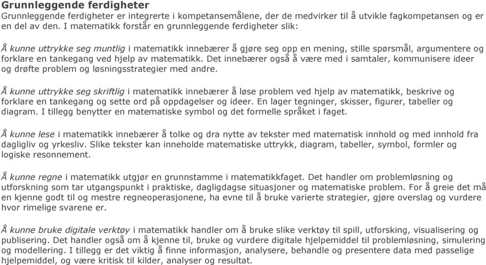 Det innebærer også å være med i samtaler, kommunisere ideer og drøfte problem og løsningsstrategier med andre.