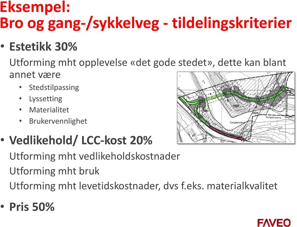 Materialitet Brukervennlighet Vedlikehold/ LCC-kost 20% Utforming mht