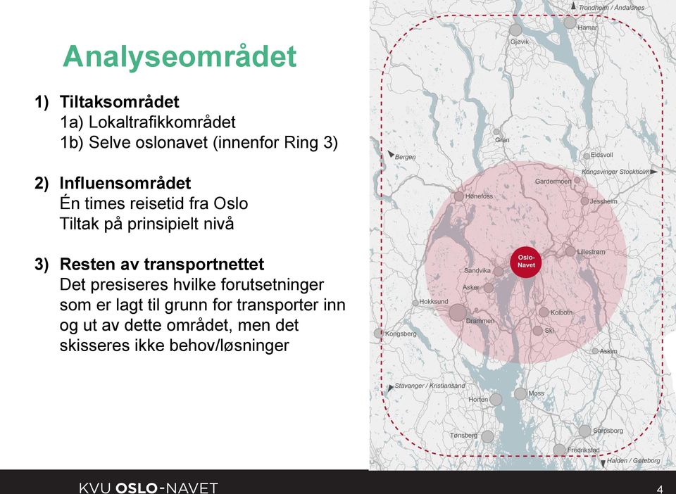 prinsipielt nivå 3) Resten av transportnettet Det presiseres hvilke forutsetninger