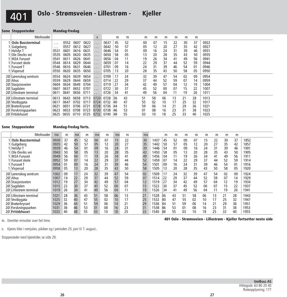 Rutetider Buss Gjelder fra Lørenskog, Skedsmo - PDF Gratis nedlasting