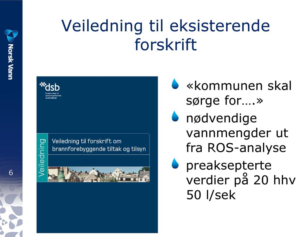 » nødvendige vannmengder ut fra