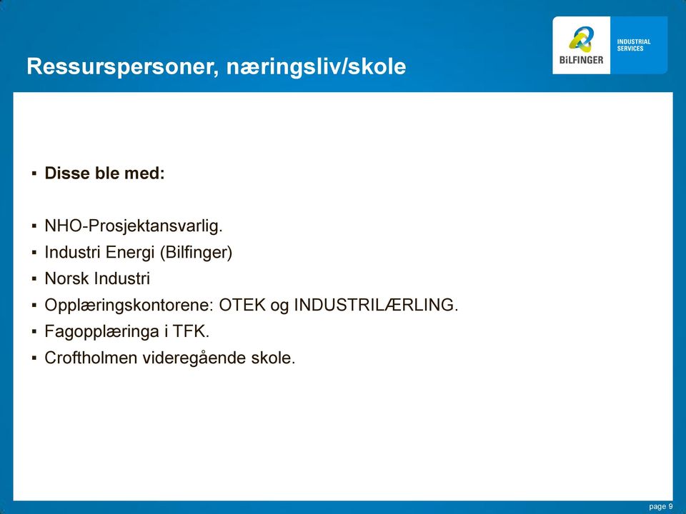 Industri Energi (Bilfinger) Norsk Industri