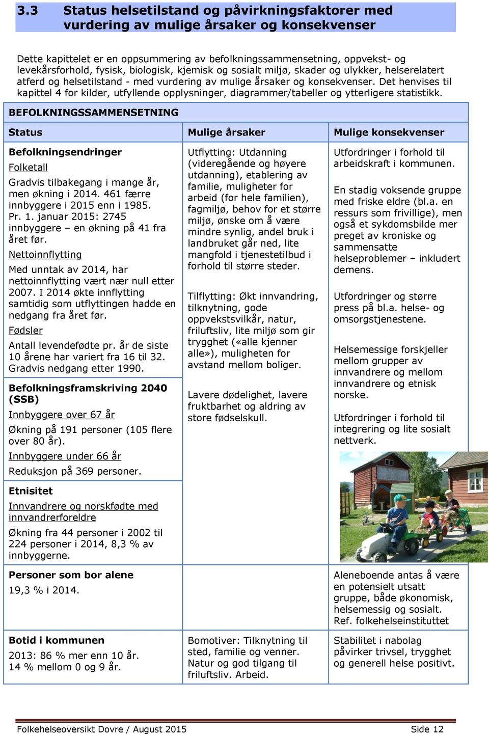 Det henvises til kapittel 4 for kilder, utfyllende opplysninger, diagrammer/tabeller og ytterligere statistikk.