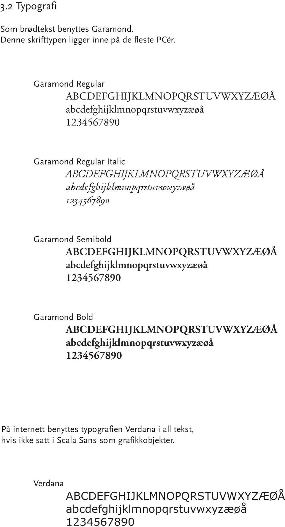 Garamond Regular Garamond Regular Italic Garamond Semibold Garamond