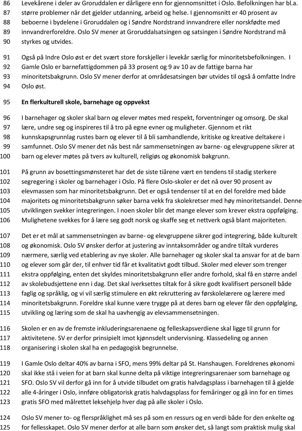 I gjennomsnitt er 40 prosent av beboerne i bydelene i Groruddalen og i Søndre Nordstrand innvandrere eller norskfødte med innvandrerforeldre.