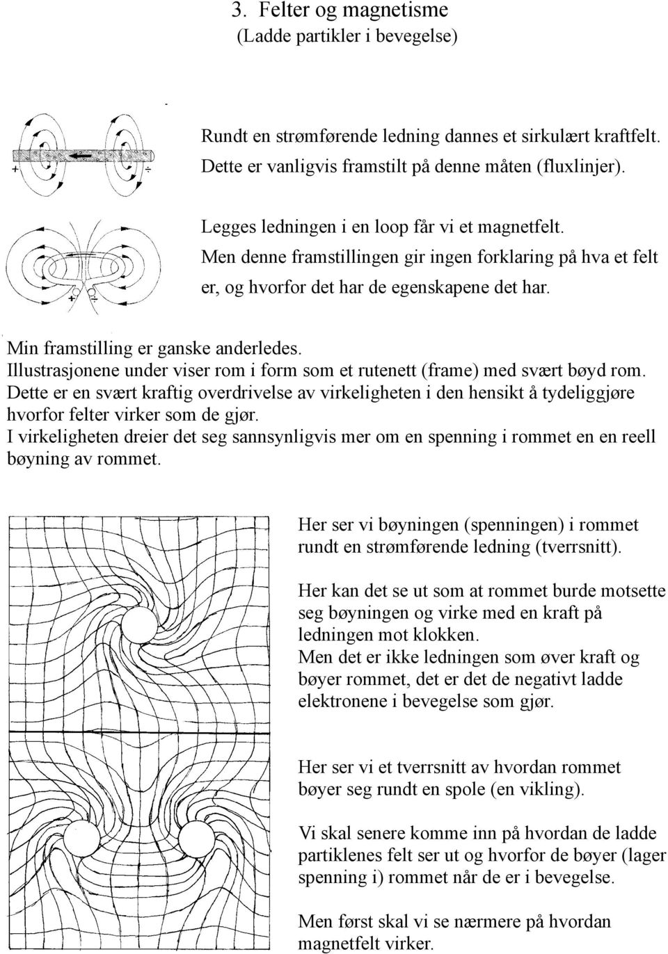 Illustrasjonene under viser rom i form som et rutenett (frame) med svært bøyd rom.