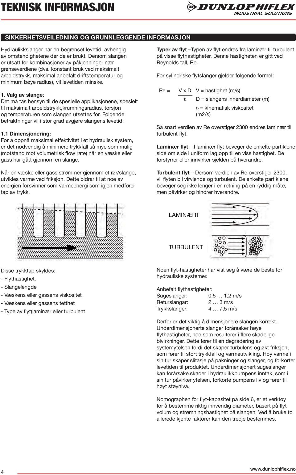 konstant bruk ved maksimalt arbeidstrykk, maksimal anbefalt driftstemperatur og minimum bøye radius), vil levetiden minske. 1.