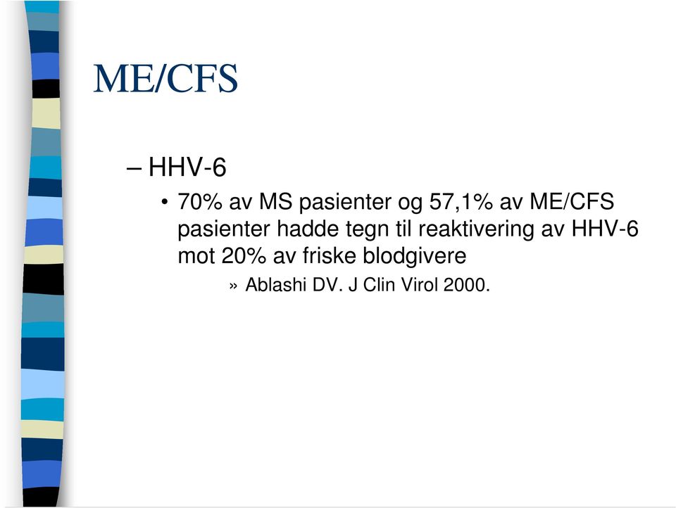 reaktivering av HHV-6 mot 20% av