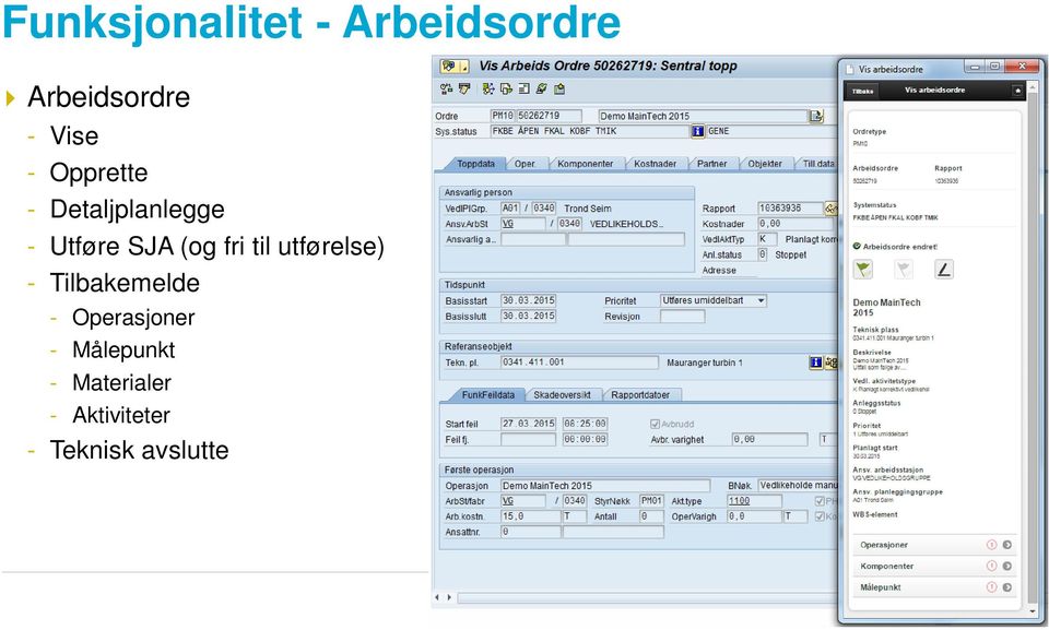 til utførelse) - Tilbakemelde - Operasjoner -