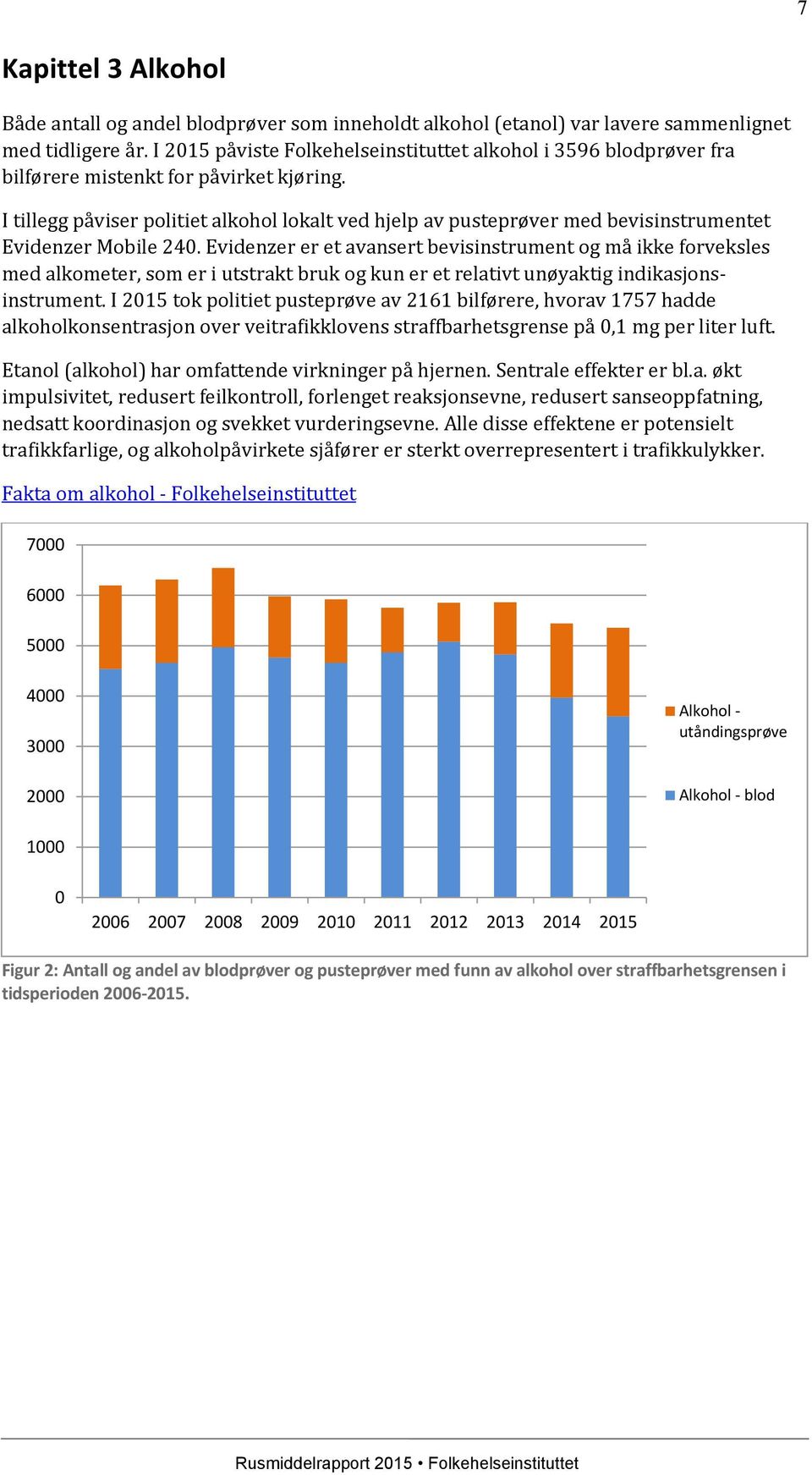 I tillegg påviser politiet alkohol lokalt ved hjelp av pusteprøver med bevisinstrumentet Evidenzer Mobile 240.