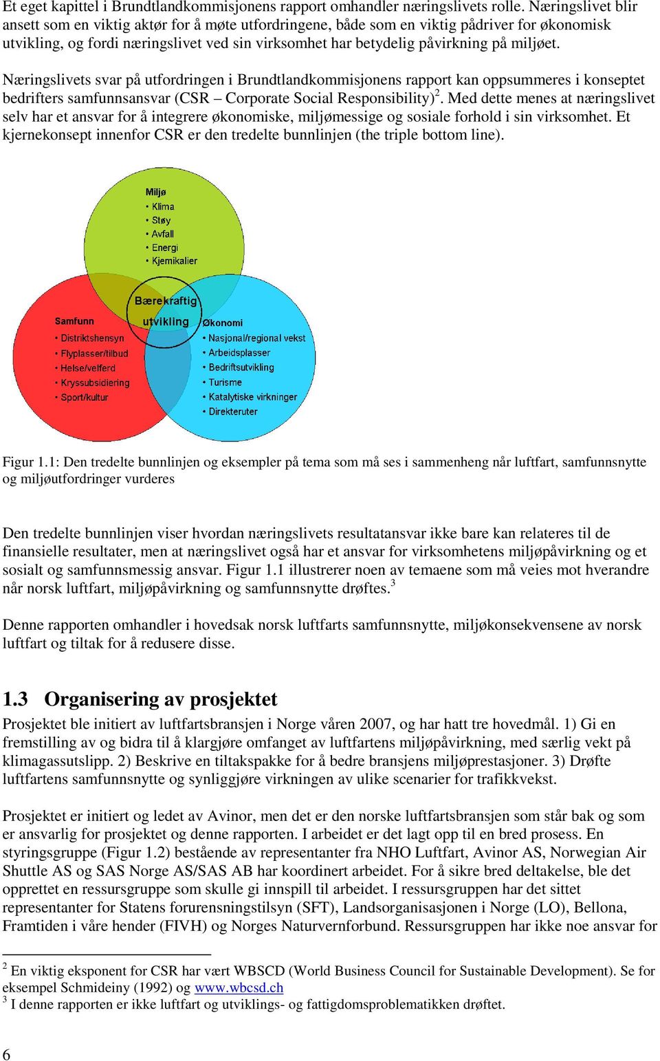 miljøet. Næringslivets svar på utfordringen i Brundtlandkommisjonens rapport kan oppsummeres i konseptet bedrifters samfunnsansvar (CSR Corporate Social Responsibility) 2.