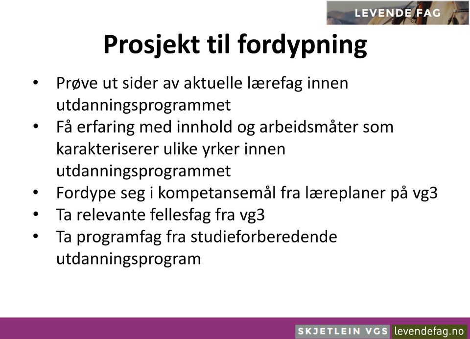 ulike yrker innen utdanningsprogrammet Fordype seg i kompetansemål fra