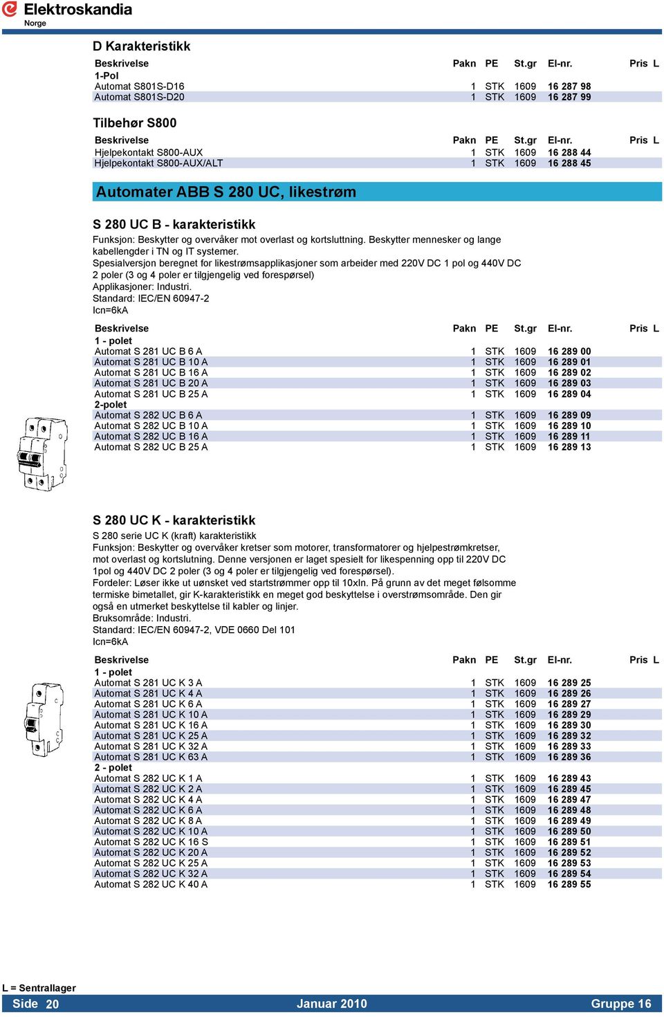 Spesialversjon beregnet for likestrømsapplikasjoner som arbeider med 220V DC 1 pol og 440V DC 2 poler (3 og 4 poler er tilgjengelig ved forespørsel) Applikasjoner: Industri.