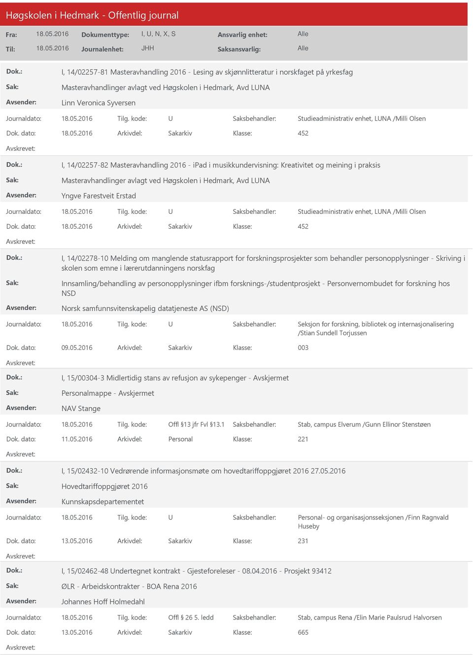 dato: Arkivdel: Sakarkiv I, 14/02257-82 Masteravhandling 2016 - ipad i musikkundervisning: Kreativitet og meining i praksis Masteravhandlinger avlagt ved Høgskolen i Hedmark, Avd LNA Yngve Farestveit