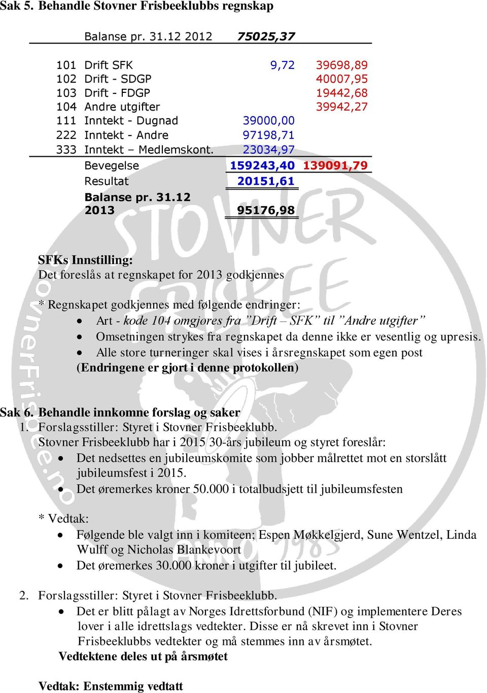 Medlemskont. 23034,97 Bevegelse 159243,40 139091,79 Resultat 20151,61 Balanse pr. 31.