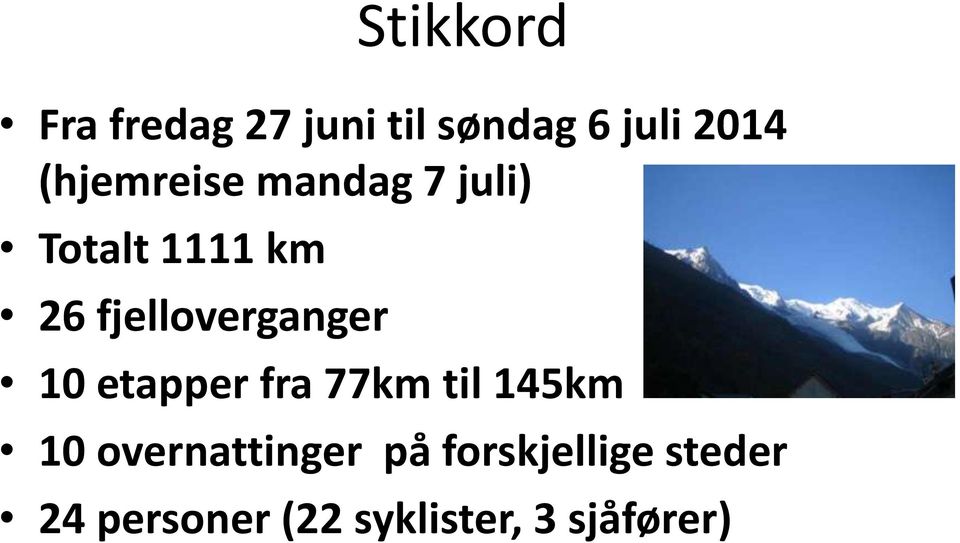 fjelloverganger 10 etapper fra 77km til 145km 10