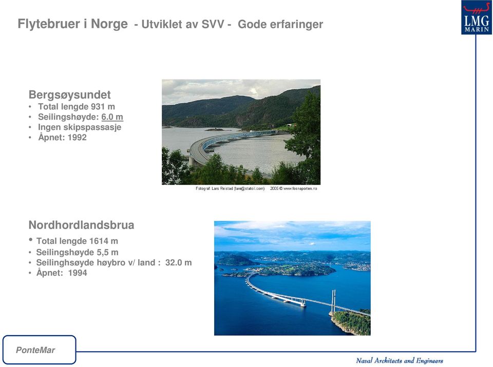 0 m Ingen skipspassasje Åpnet: 1992 Nordhordlandsbrua Total