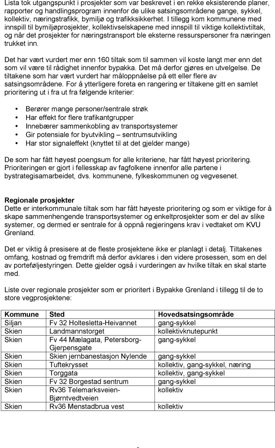 I tillegg kom kommunene med innspill til bymiljøprosjekter, kollektivselskapene med innspill til viktige kollektivtiltak, og når det prosjekter for næringstransport ble eksterne ressurspersoner fra