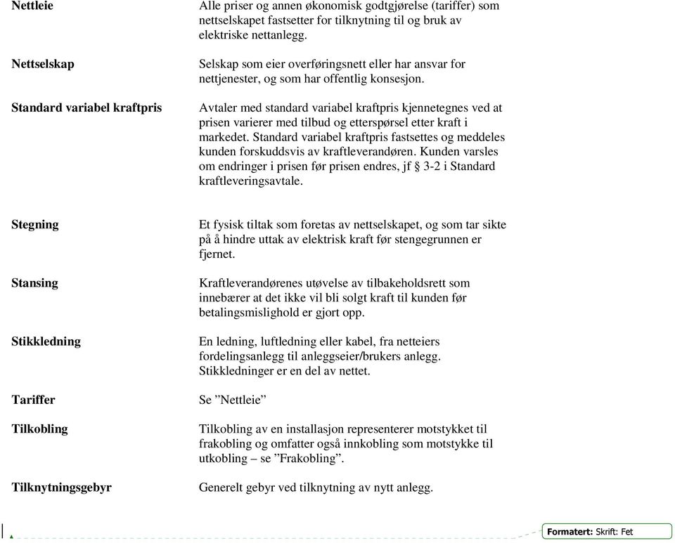 Avtaler med standard variabel kraftpris kjennetegnes ved at prisen varierer med tilbud og etterspørsel etter kraft i markedet.