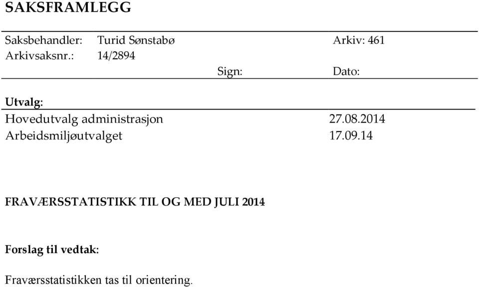 2014 Arbeidsmiljøutvalget 17.09.