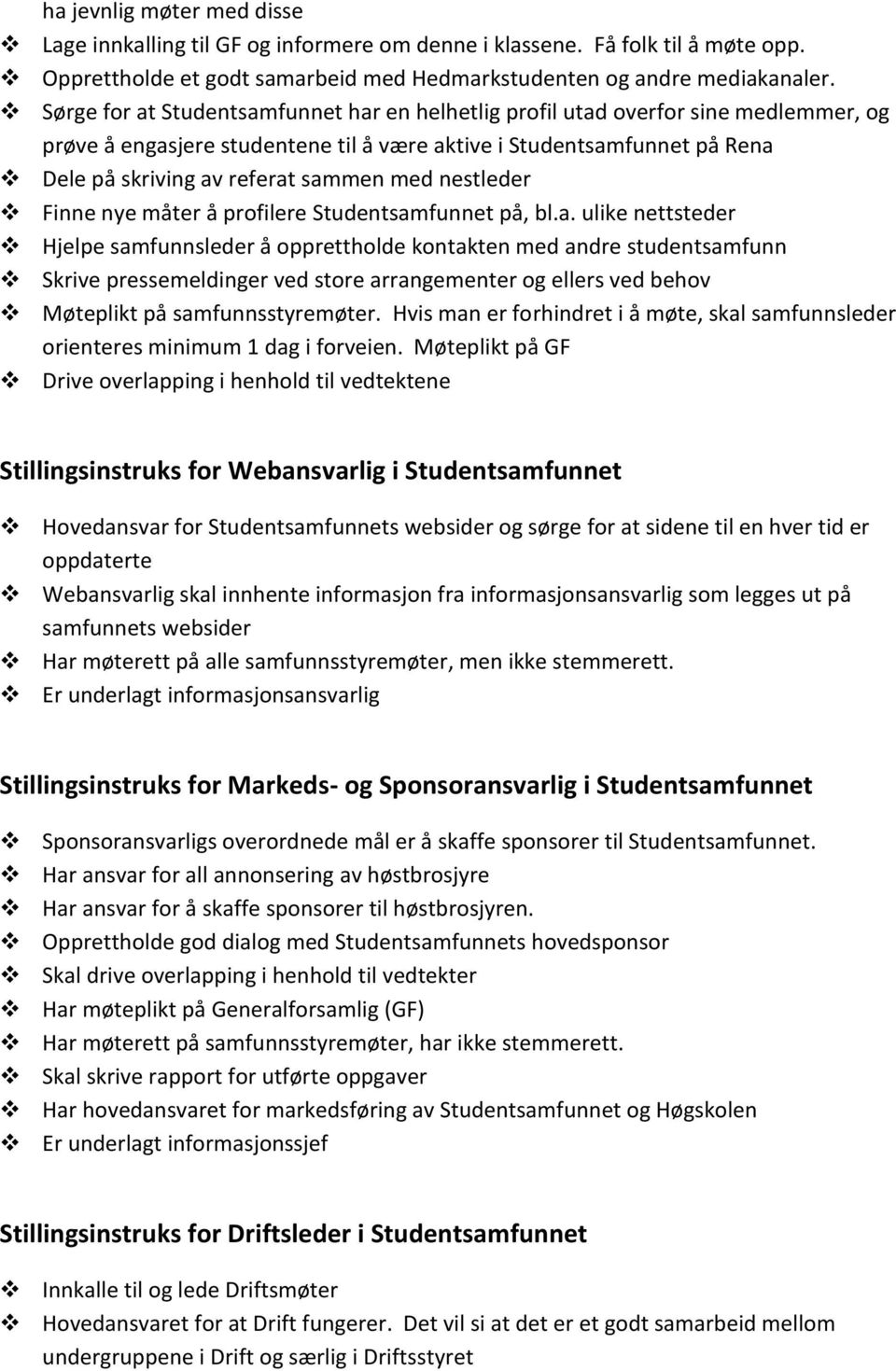 nestleder Finne nye måter å profilere Studentsam