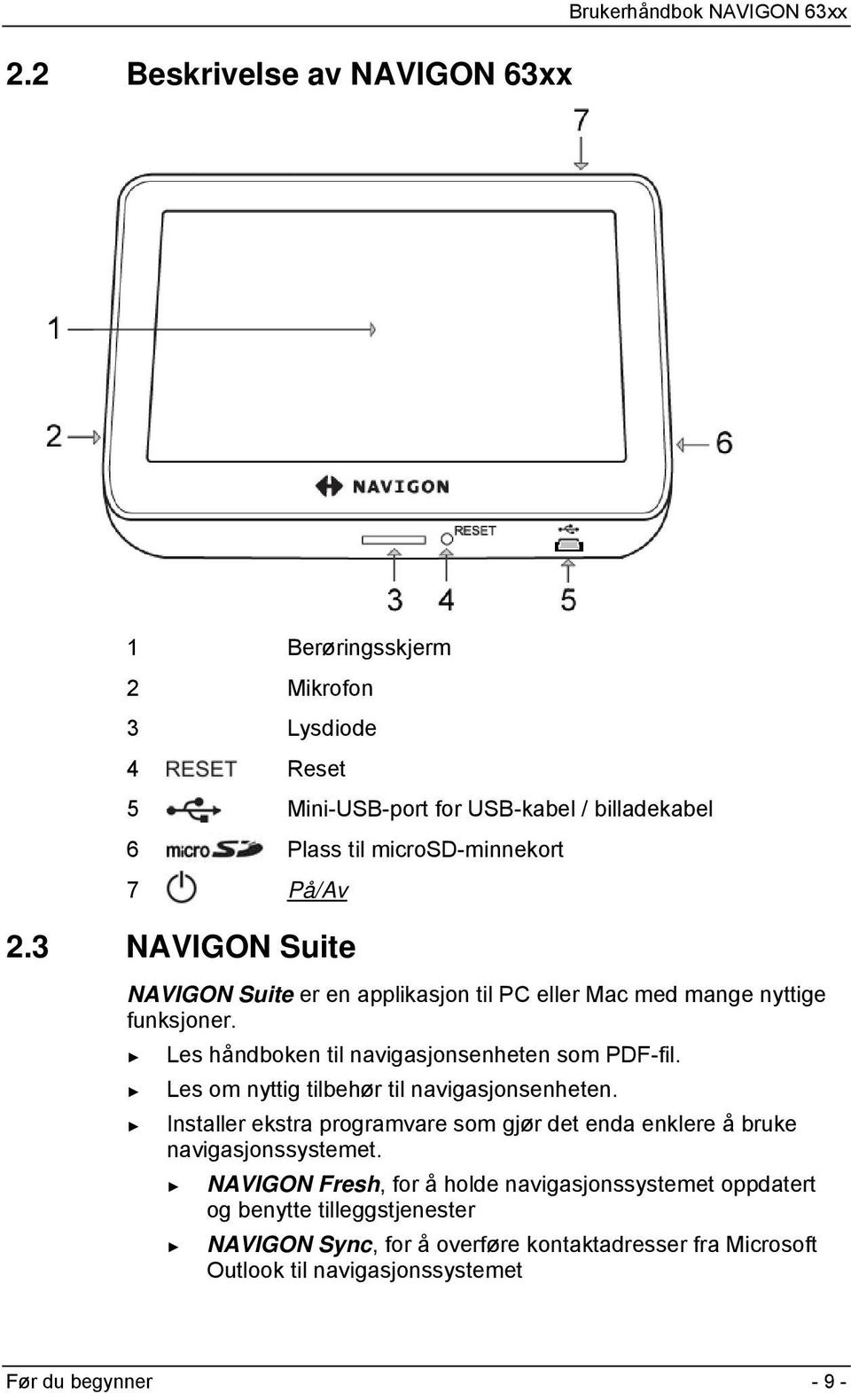 Les håndboken til navigasjonsenheten som PDF-fil. Les om nyttig tilbehør til navigasjonsenheten.