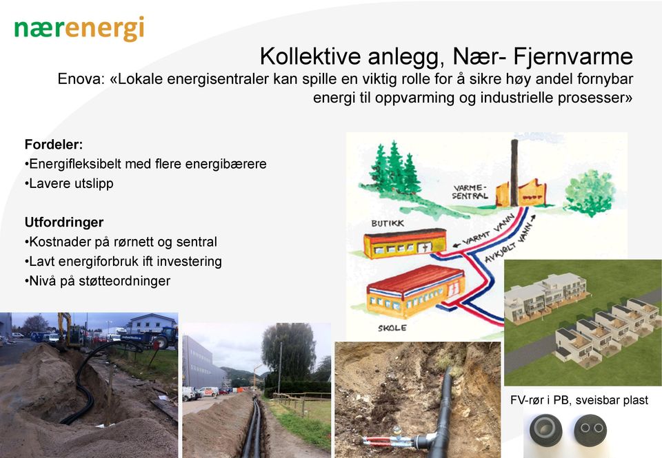 Energifleksibelt med flere energibærere Lavere utslipp Utfordringer Kostnader på rørnett og