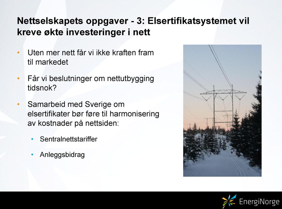 vi beslutninger om nettutbygging tidsnok?