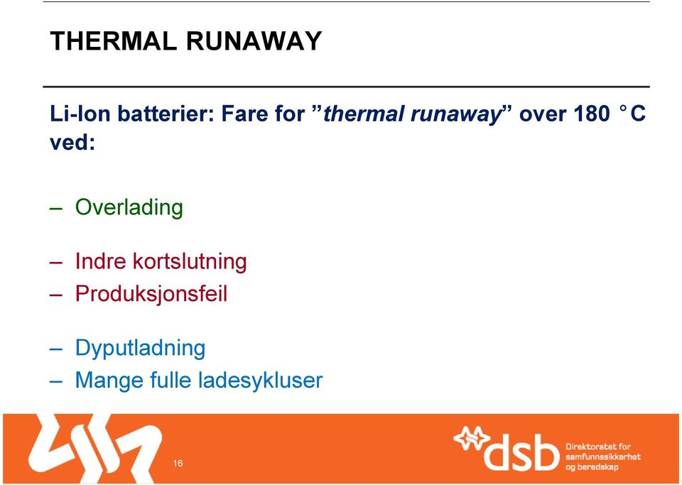 Overlading Indre kortslutning