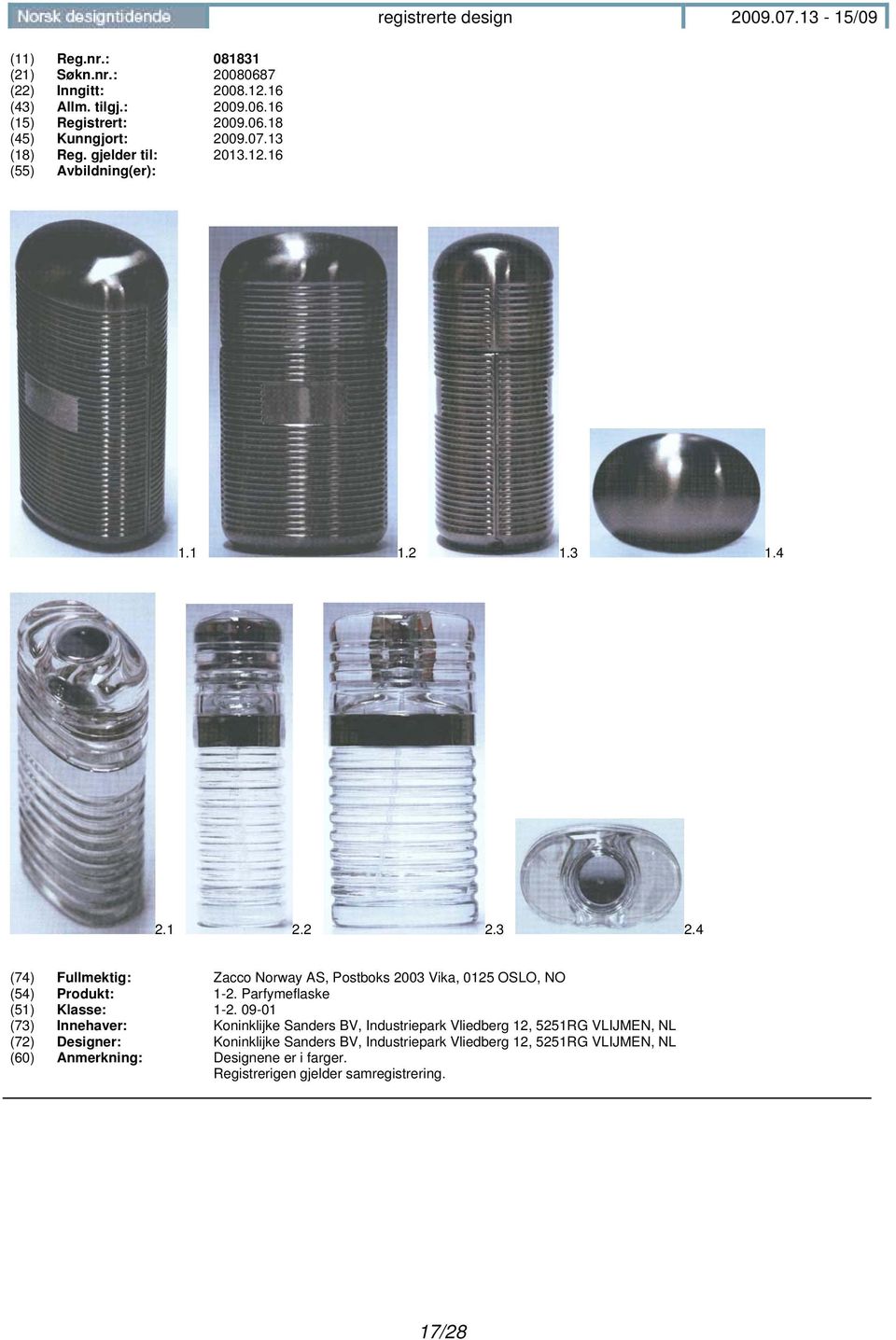 Parfymeflaske (51) Klasse: 1-2.