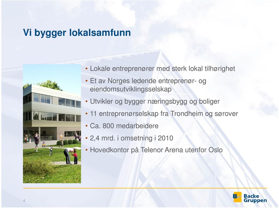 næringsbygg og boliger 11 entreprenørselskap fra Trondheim og sørover Ca.