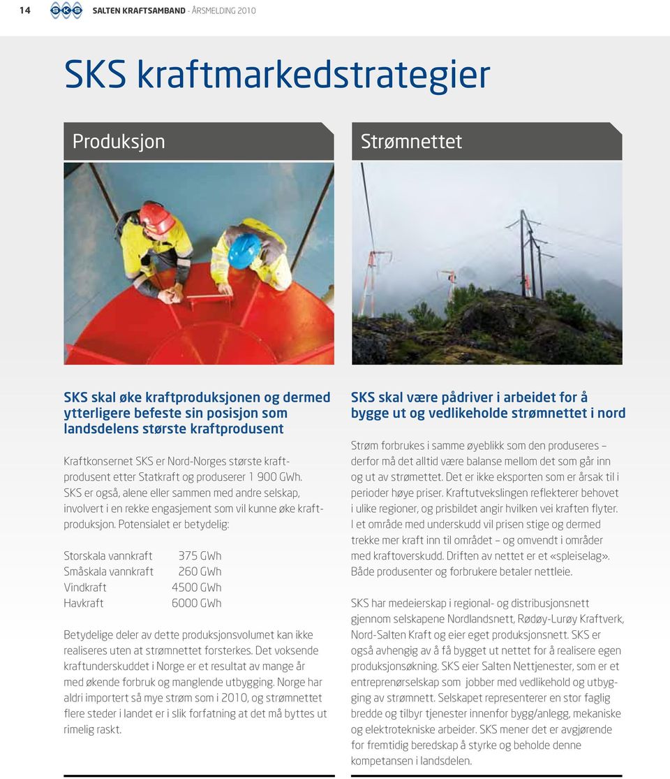 SKS er også, alene eller sammen med andre selskap, involvert i en rekke engasjement som vil kunne øke kraftproduksjon.