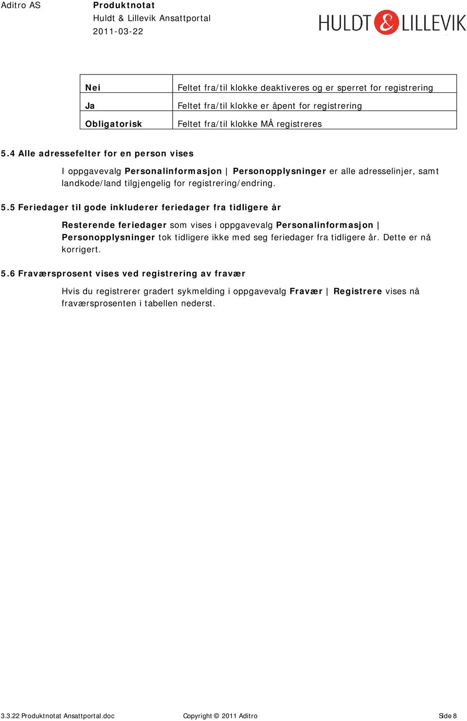 5 Feriedager til gode inkluderer feriedager fra tidligere år Resterende feriedager som vises i oppgavevalg Personalinformasjon Personopplysninger tok tidligere ikke med seg feriedager fra tidligere