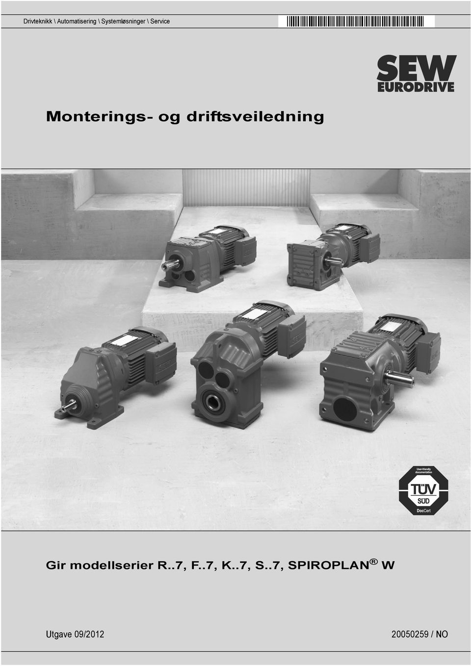 driftsveiledning Gir modellserier R..7, F.