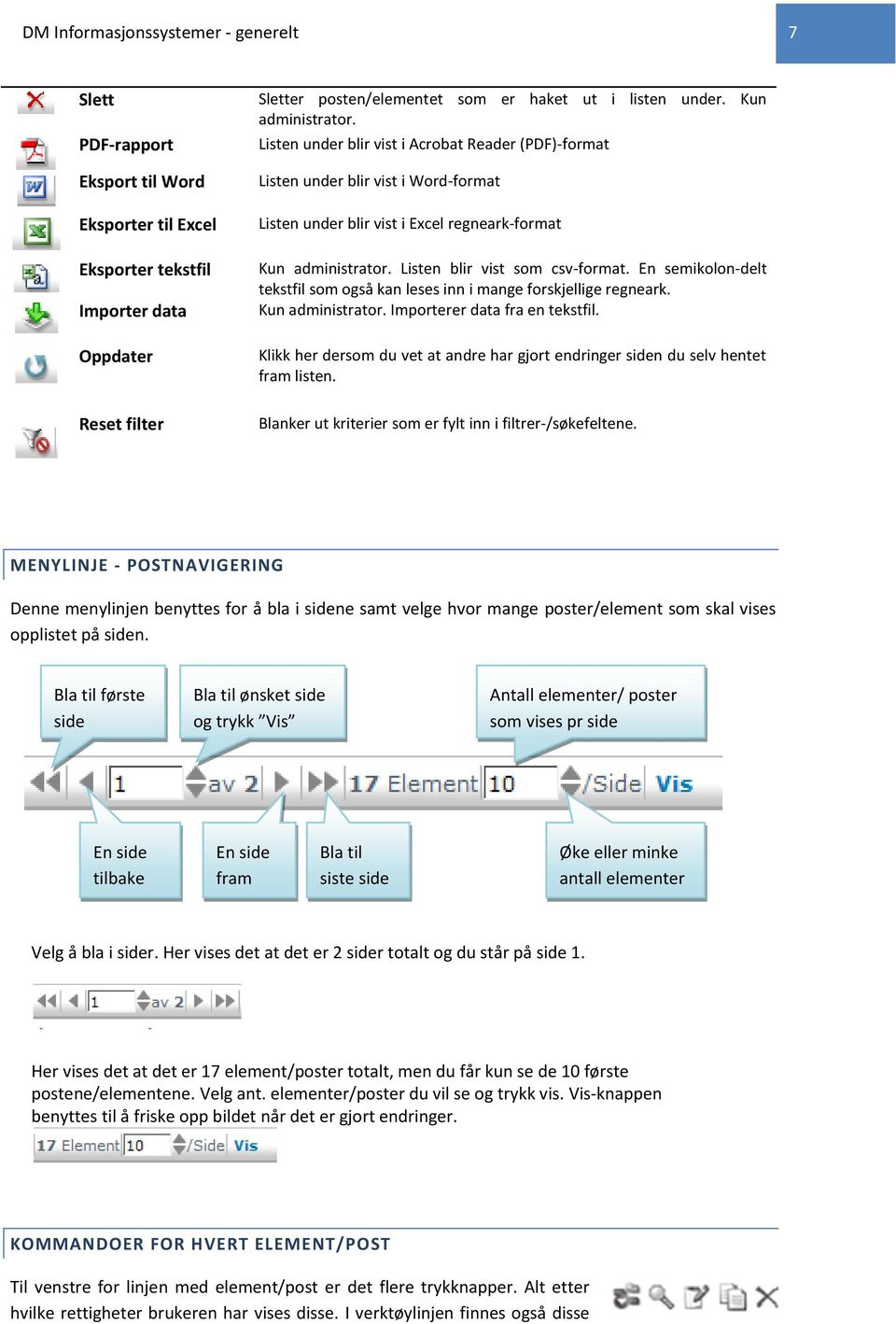 En semikolon-delt tekstfil som også kan leses inn i mange forskjellige regneark. Kun administrator. Importerer data fra en tekstfil.