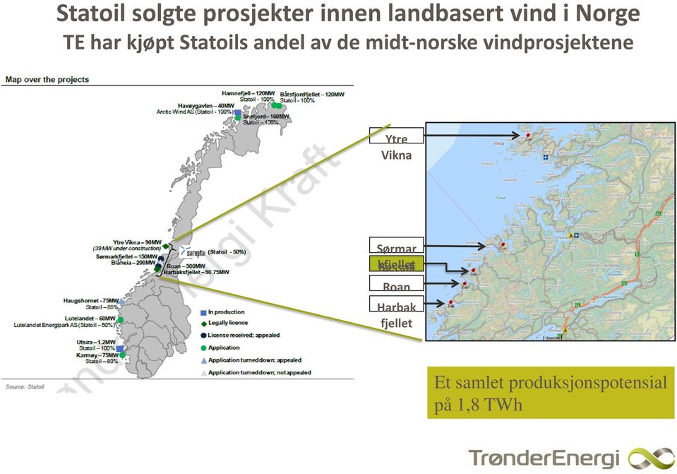 vindprosjektene Ytre Vikna Sørmar kfjellet Bessak