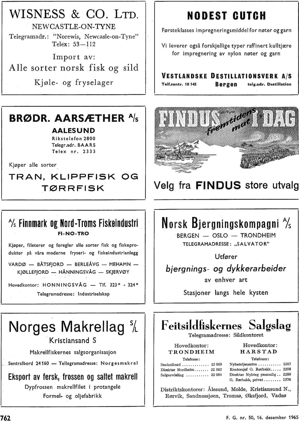 raffinert kutjære for impregnering av nyon nøter og garn VESTLANDSKE DESTILLATIONSVERK A/S Tef.sentr. 10145 Bergen teg.adr. Destiation BRØDR. AARSÆTHER Afs AALESUND Riksteefon 2800 Teegr.adr. BAA RS Teex nr.