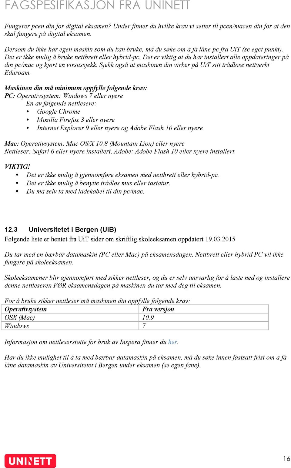 Fagspesifikasjon. Klienter for digital eksamen - PDF Gratis nedlasting