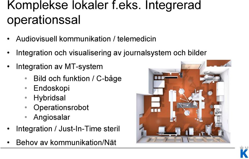 Integrerad operationssal Audiovisuell kommunikation / telemedicin