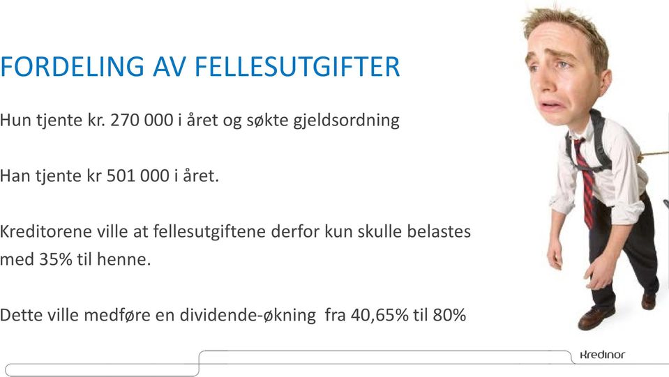 året. Kreditorene ville at fellesutgiftene derfor kun skulle