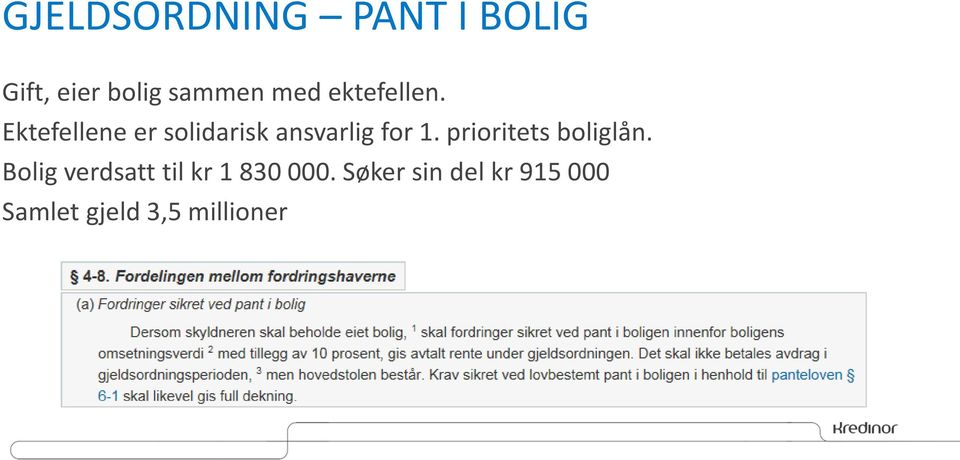 Ektefellene er solidarisk ansvarlig for 1.