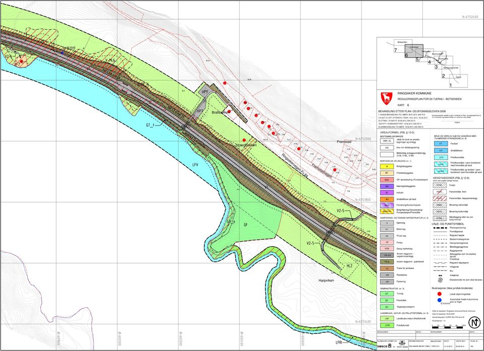 Plakart og btmmlr r i mar md dtak Ordførr AREAORMÅL (PL -) dkk ESTEMMELSEOMRÅDE R, HL ilkår bruk a aralr, bygigr og alg k om dtaljrulrig Midlrtidig algområd/rigg RUK OG ERN A SJØ OG ASSDRAG MED