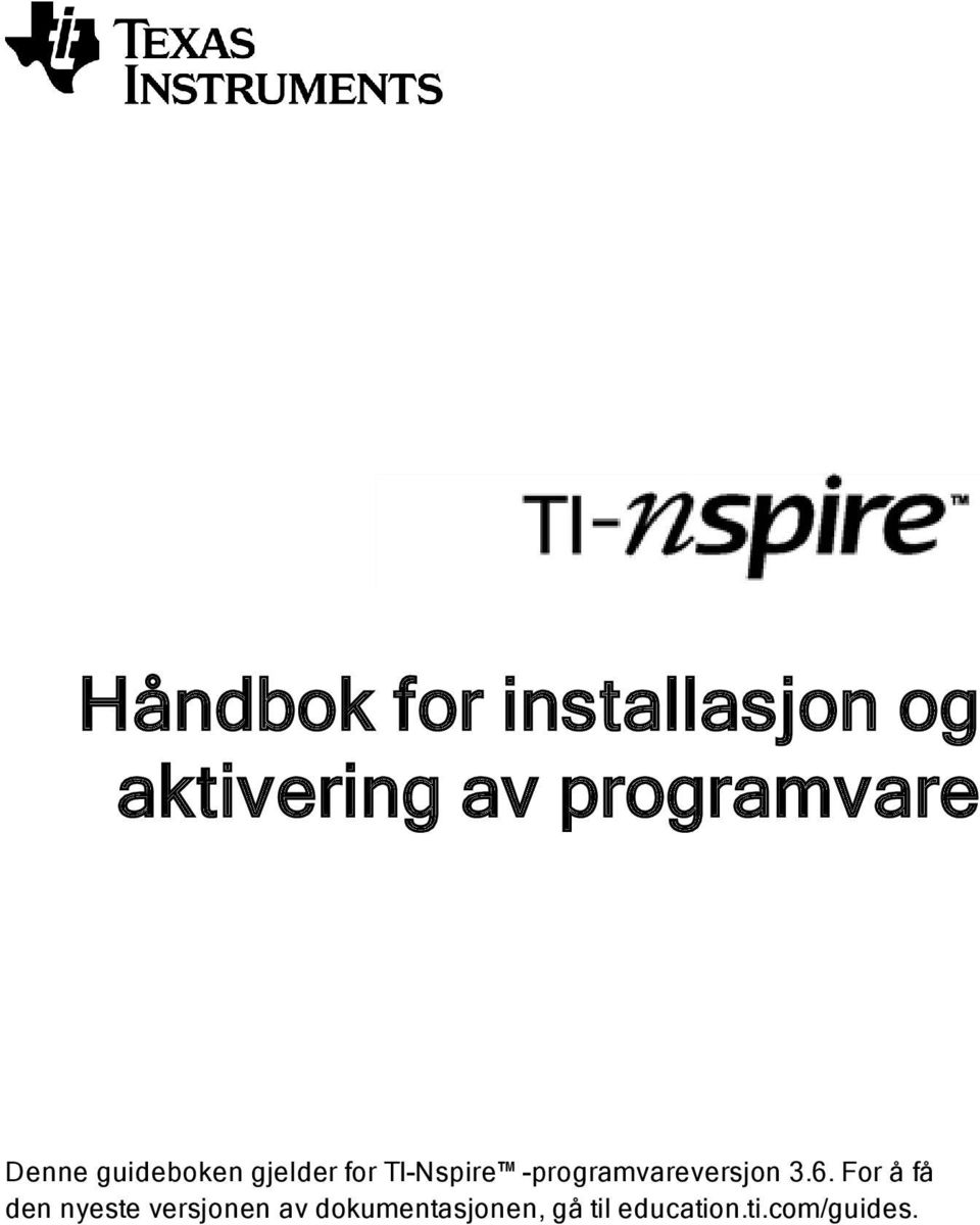 TI-Nspire -programvareversjon 3.6.