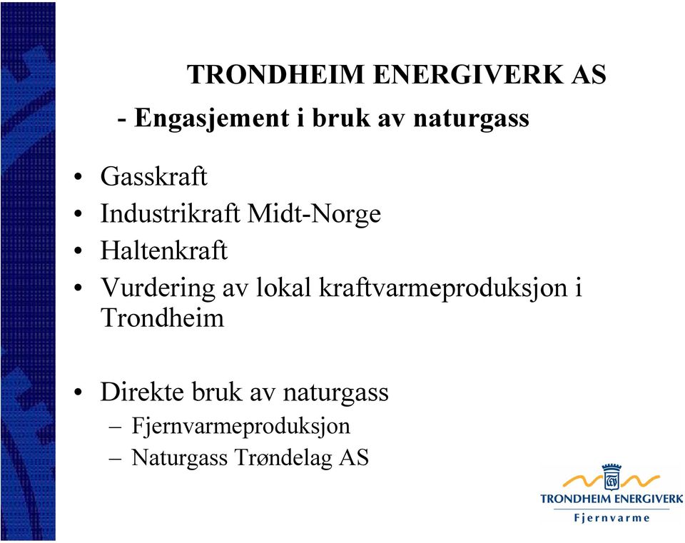 Vurdering av lokal kraftvarmeproduksjon i Trondheim