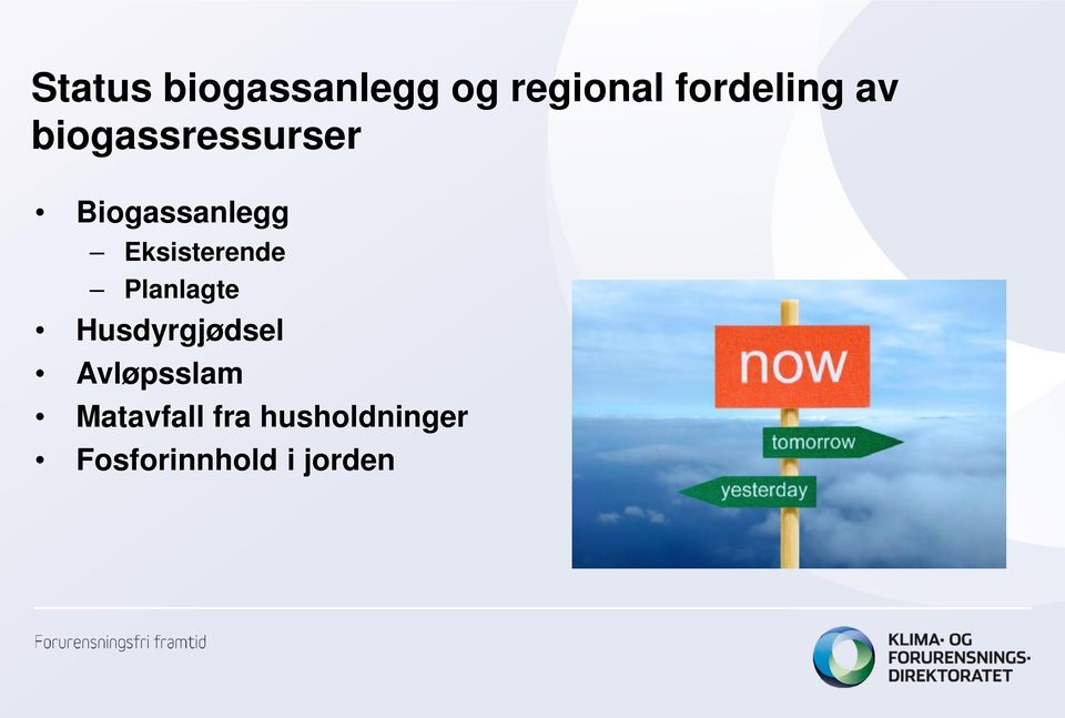 Eksisterende Planlagte Husdyrgjødsel