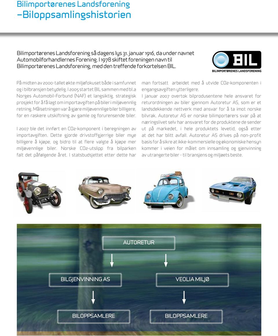 I 2005 startet BIL sammen med bl.a Norges Automobil-Forbund (NAF) et langsiktig, strategisk prosjekt for å få lagt om importavgiften på biler i miljøvennlig retning.